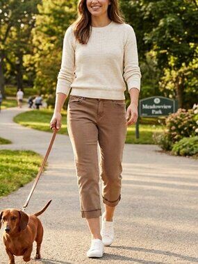 KUT From The Kloth Womens Capri Pants 12 Tan Stretch